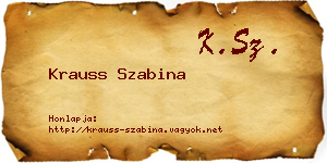 Krauss Szabina névjegykártya