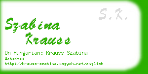 szabina krauss business card